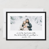 Moderne Zwarte Kleine Boog Foto Sla Deze Dag Op Save The Date (Achterkant)