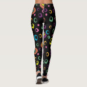 Moderne zwarte kleurrijke Leggings (Achterkant)