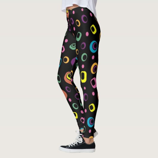 Moderne zwarte kleurrijke Leggings (Links)