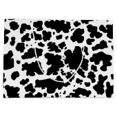 Moderne zwarte Koe Huidtextiel Dierafdrukken Groot Cadeauzakje (Achterkant)