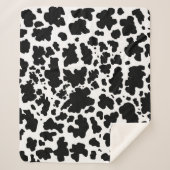 Moderne zwarte Koe Huidtextiel Dierafdrukken Sherpa Deken (Voorkant)