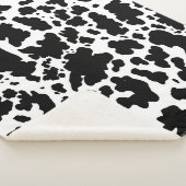 Moderne zwarte Koe Huidtextiel Dierafdrukken Sherpa Deken (3/4)