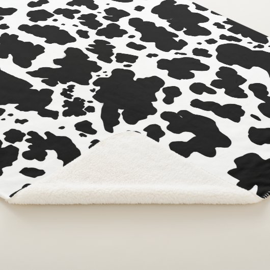 Moderne zwarte Koe Huidtextiel Dierafdrukken Sherpa Deken (3/4)