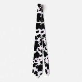 Moderne zwarte Koe Skin Animal Print Stropdas (Voorkant)