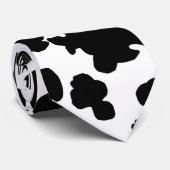 Moderne zwarte Koe Skin Animal Print Stropdas (Opgerold)