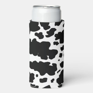 Moderne zwarte Koe spots print Seltzer Blikjeskoeler