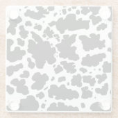 Moderne zwarte Koe vlekken Print Cowboy Boer Glazen Onderzetter (Achterkant)