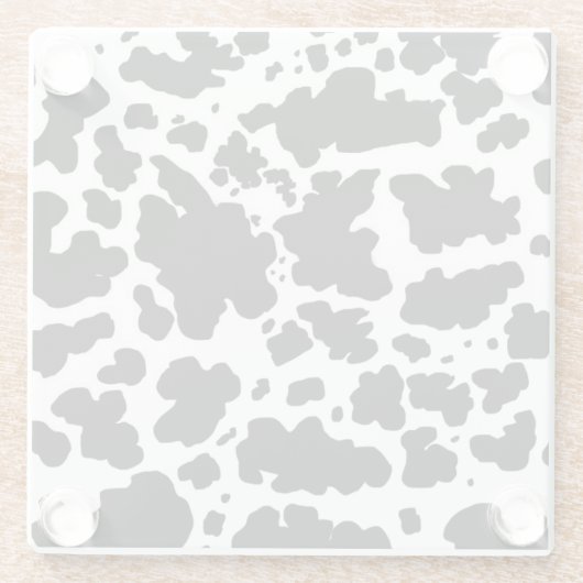 Moderne zwarte Koe vlekken Print Cowboy Boer Glazen Onderzetter (Achterkant)