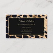Moderne Zwarte Koper en Gouden Dier Print Salon Visitekaartje (Achterkant)