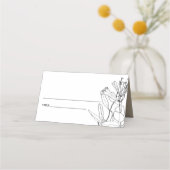 MODERNE ZWARTE KRAFT EN WITTE LIJN VOOR HET DRAAIE PLAATSKAARTJE (Voorkant)