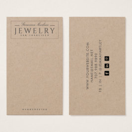 Moderne zwarte kraft-schermkaarten met wit oormerk visitekaartje