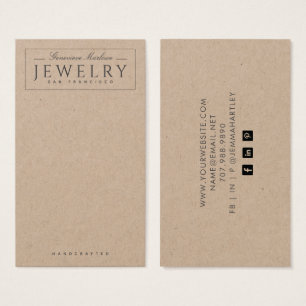 Moderne zwarte kraft-schermkaarten met wit oormerk visitekaartje