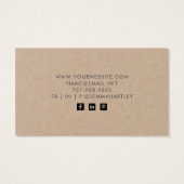 Moderne zwarte kraft-schermkaarten met wit oormerk visitekaartje (Achterkant)