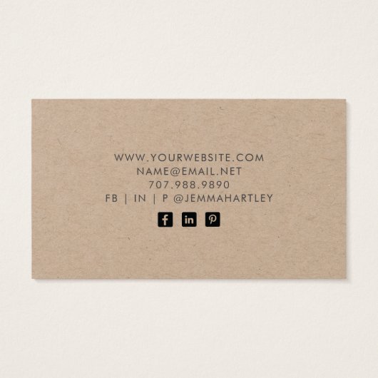 Moderne zwarte kraft-schermkaarten met wit oormerk visitekaartje (Achterkant)