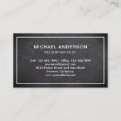 Moderne Zwarte Krijtbord Helikopterpiloot Visitekaartje (Achterkant)