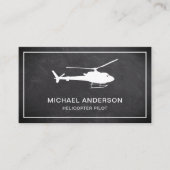 Moderne Zwarte Krijtbord Helikopterpiloot Visitekaartje (Voorkant)