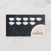 Moderne zwarte krijtbord koffiekopjes Loyalty Kaar Visitekaartje (Voorkant)