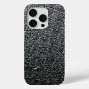 Moderne Zwarte Krokodil iPhone 15 Pro Case