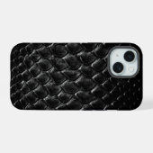 Moderne Zwarte Krokodil iPhone 15 Case (Achterkant horizontaal)