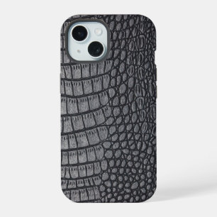 Moderne Zwarte Krokodil iPhone 15 Case
