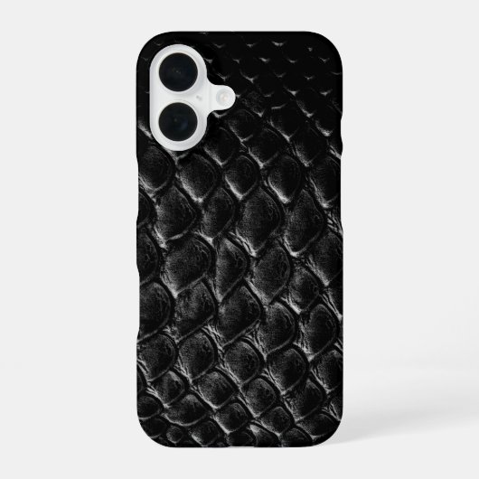 Moderne Zwarte Krokodil iPhone 16 Hoesje (Achterkant)