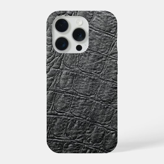 Moderne Zwarte Krokodil iPhone Hoesje (Achterkant)