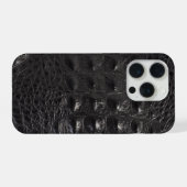 Moderne Zwarte Krokodil iPhone Hoesje (Achterkant horizontaal)