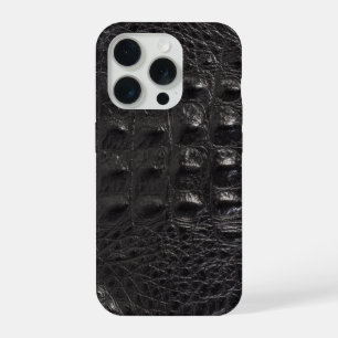 Moderne Zwarte Krokodil iPhone 15 Pro Case