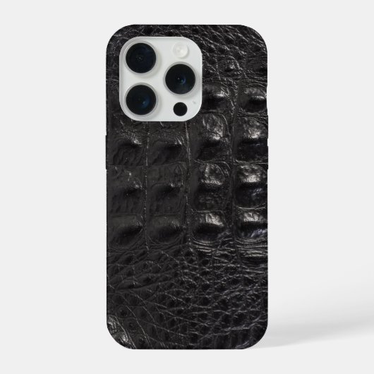 Moderne Zwarte Krokodil iPhone Hoesje (Achterkant)