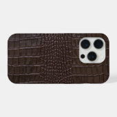 Moderne Zwarte Krokodil iPhone Hoesje (Achterkant horizontaal)