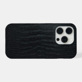 Moderne Zwarte Krokodil iPhone Hoesje (Achterkant horizontaal)