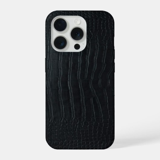 Moderne Zwarte Krokodil iPhone Hoesje (Achterkant)