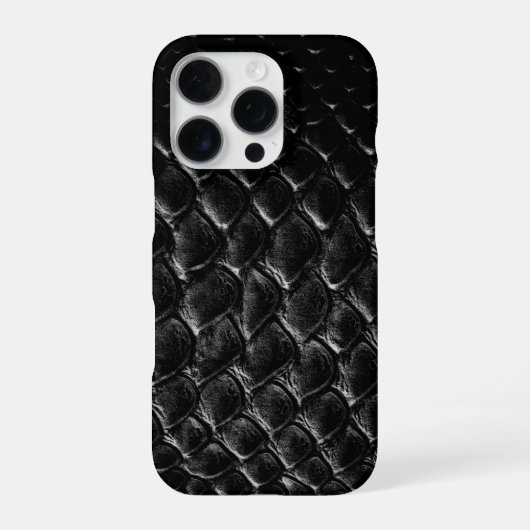 Moderne Zwarte Krokodil iPhone Hoesje (Achterkant)