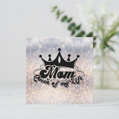Moderne Zwarte Kroon, Mama Koningin van mijn leven Kaart (Staand voorkant)