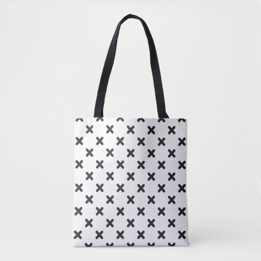 Moderne zwarte kruis eenvoudige boodschappentas tote bag (Voorkant)