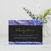 Moderne Zwarte Kunst Bruiloft Receptie Informatiekaartje (Staand voorkant)