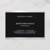 Moderne zwarte lam Silver Elegant Professional Top Visitekaartje (Achterkant)