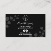 Moderne zwarte leder en Visitekaartje (Achterkant)