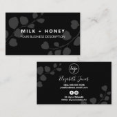 Moderne zwarte leder en Visitekaartje (Voorkant / Achterkant)