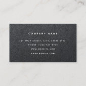 Moderne zwarte leder Minimale Visitekaartje (Achterkant)