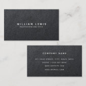 Moderne zwarte leder Minimale Visitekaartje (Voorkant / Achterkant)
