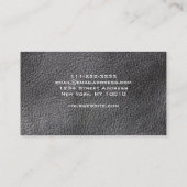 Moderne zwarte leder ziet er professioneel uit visitekaartje (Achterkant)