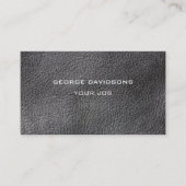 Moderne zwarte leder ziet er professioneel uit visitekaartje (Voorkant)