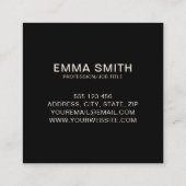 Moderne zwarte lederkruis vierkante visitekaartje (Achterkant)