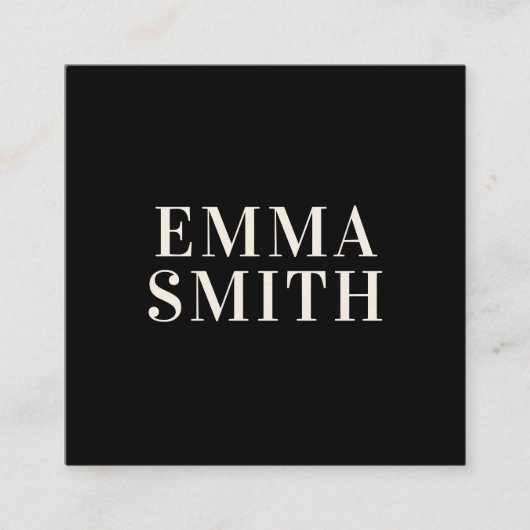 Moderne zwarte lederkruis vierkante visitekaartje (Voorkant)