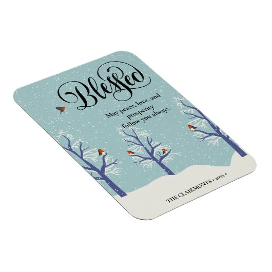 Moderne zwarte legant script BLEEST kardinale voge Magneet (Rechterzijde)