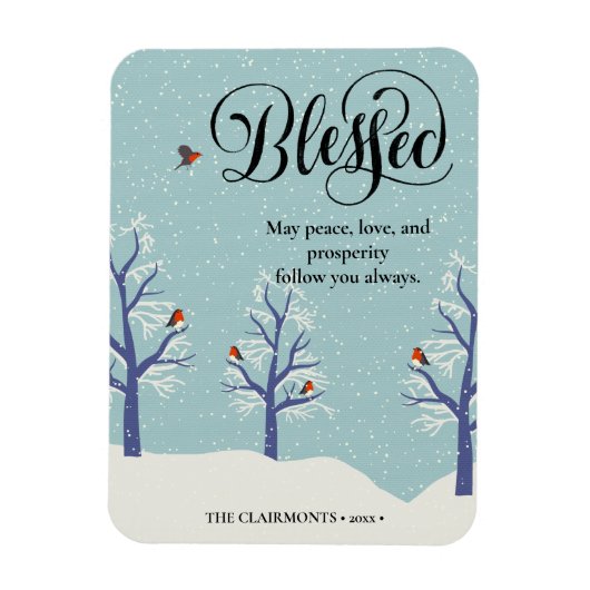 Moderne zwarte legant script BLEEST kardinale voge Magneet (Verticaal)