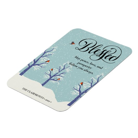 Moderne zwarte legant script BLEEST kardinale voge Magneet (Linkerzijde)