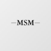 Moderne zwarte letters Monogram Naam Venster Kling Raamsticker (Vel)