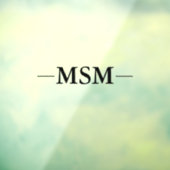 Moderne zwarte letters Monogram Naam Venster Kling Raamsticker (Vel 3)